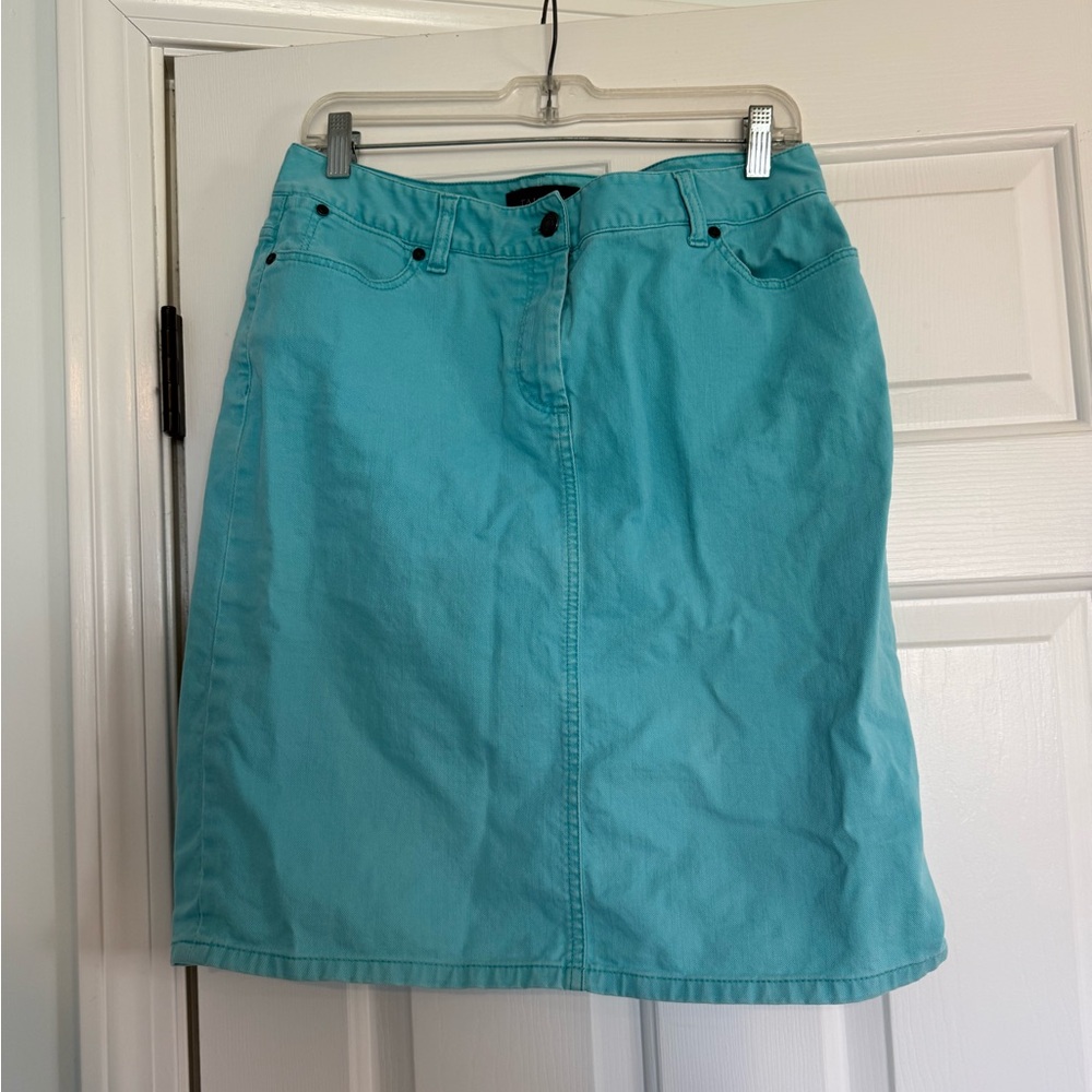 Talbots Aqua Denim Skirt